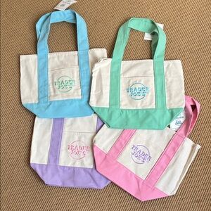 Trader Joe's Colorful Tote Bag Set